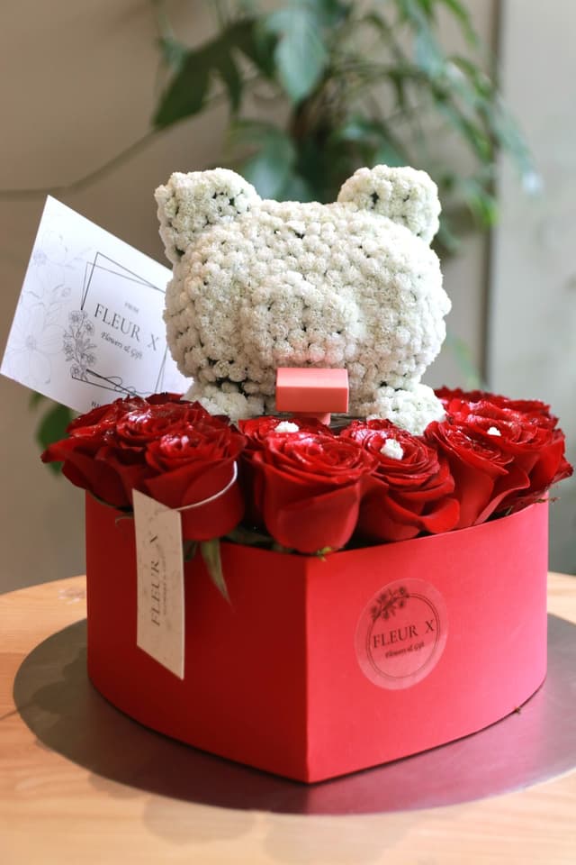 Teddy Love Box - Hoa tạo hình gấu